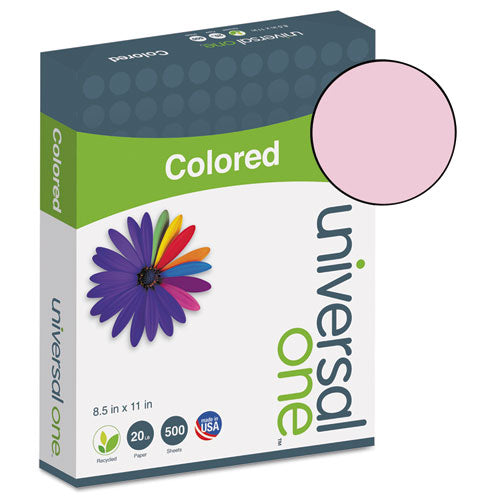 Universal® wholesale. UNIVERSAL Deluxe Colored Paper, 20lb, 8.5 X 11, Pink, 500-ream. HSD Wholesale: Janitorial Supplies, Breakroom Supplies, Office Supplies.