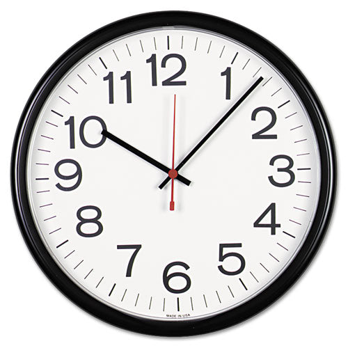 Universal® wholesale. UNIVERSAL® Indoor-outdoor Round Wall Clock, 13.5" Overall Diameter, Black Case, 1 Aa (sold Separately). HSD Wholesale: Janitorial Supplies, Breakroom Supplies, Office Supplies.