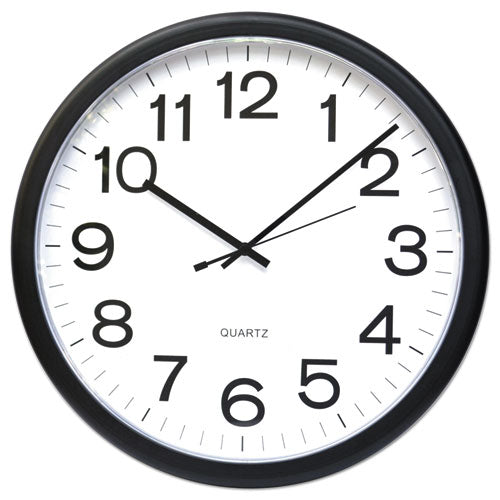 Universal® wholesale. UNIVERSAL® Round Wall Clock, 13.5" Overall Diameter, Black Case, 1 Aa (sold Separately). HSD Wholesale: Janitorial Supplies, Breakroom Supplies, Office Supplies.