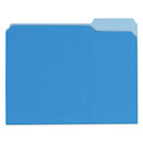 Universal® wholesale. UNIVERSAL® Interior File Folders, 1-3-cut Tabs, Letter Size, Blue, 100-box. HSD Wholesale: Janitorial Supplies, Breakroom Supplies, Office Supplies.