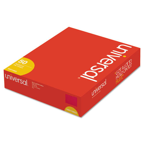 Universal® wholesale. UNIVERSAL® Deluxe Reinforced Top Tab Folders With Two Fasteners, 1-3-cut Tabs, Letter Size, Red, 50-box. HSD Wholesale: Janitorial Supplies, Breakroom Supplies, Office Supplies.