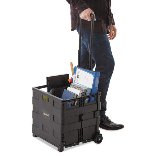 Universal® wholesale. UNIVERSAL® Collapsible Mobile Storage Crate, 18 1-4 X 15 X 18 1-4 To 39 3-8, Black. HSD Wholesale: Janitorial Supplies, Breakroom Supplies, Office Supplies.