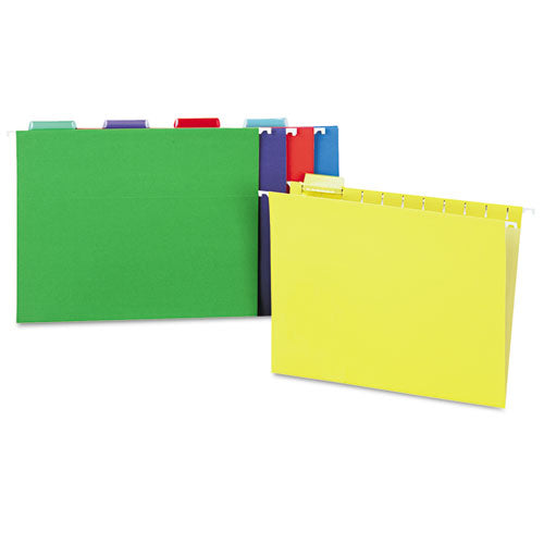 Universal® wholesale. UNIVERSAL Deluxe Bright Color Hanging File Folders, Letter Size, 1-5-cut Tab, Assorted, 25-box. HSD Wholesale: Janitorial Supplies, Breakroom Supplies, Office Supplies.