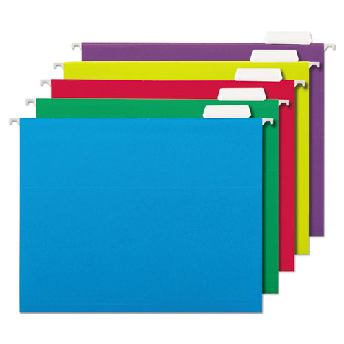 Universal® wholesale. UNIVERSAL Deluxe Bright Color Hanging File Folders, Letter Size, 1-5-cut Tab, Assorted, 25-box. HSD Wholesale: Janitorial Supplies, Breakroom Supplies, Office Supplies.