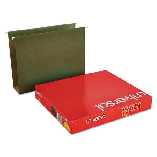 Universal® wholesale. UNIVERSAL® Box Bottom Hanging File Folders, Letter Size, 1-5-cut Tab, Standard Green, 25-box. HSD Wholesale: Janitorial Supplies, Breakroom Supplies, Office Supplies.