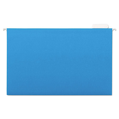 Universal® wholesale. UNIVERSAL Deluxe Bright Color Hanging File Folders, Legal Size, 1-5-cut Tab, Blue, 25-box. HSD Wholesale: Janitorial Supplies, Breakroom Supplies, Office Supplies.