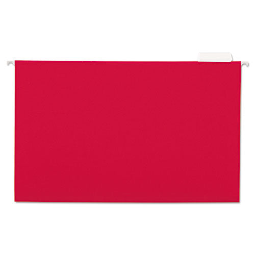 Universal® wholesale. UNIVERSAL Deluxe Bright Color Hanging File Folders, Legal Size, 1-5-cut Tab, Red, 25-box. HSD Wholesale: Janitorial Supplies, Breakroom Supplies, Office Supplies.