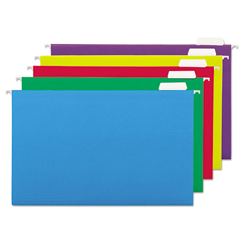 Universal® wholesale. UNIVERSAL Deluxe Bright Color Hanging File Folders, Legal Size, 1-5-cut Tab, Assorted, 25-box. HSD Wholesale: Janitorial Supplies, Breakroom Supplies, Office Supplies.
