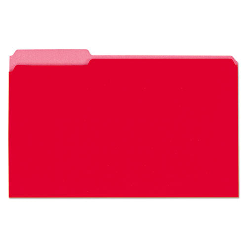 Universal® wholesale. UNIVERSAL® Interior File Folders, 1-3-cut Tabs, Legal Size, Red, 100-box. HSD Wholesale: Janitorial Supplies, Breakroom Supplies, Office Supplies.