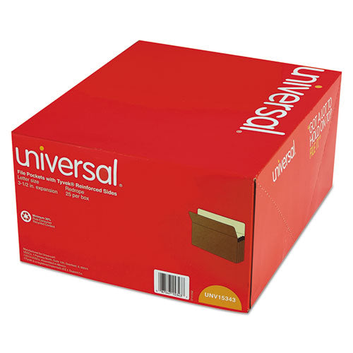 Universal® wholesale. UNIVERSAL® Redrope Expanding File Pockets, 3.5" Expansion, Letter Size, Redrope, 25-box. HSD Wholesale: Janitorial Supplies, Breakroom Supplies, Office Supplies.