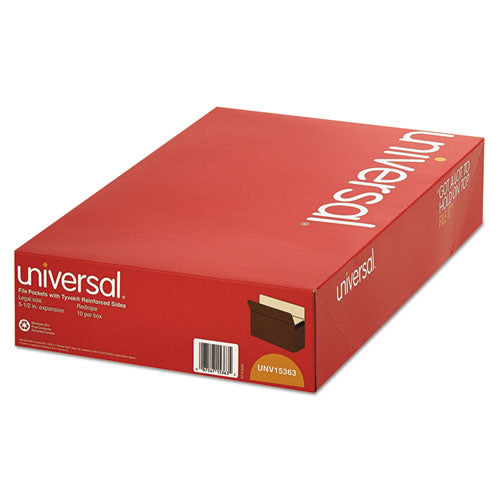 Universal® wholesale. UNIVERSAL® Redrope Expanding File Pockets, 5.25" Expansion, Legal Size, Redrope, 10-box. HSD Wholesale: Janitorial Supplies, Breakroom Supplies, Office Supplies.