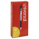 Universal™ wholesale. UNIVERSAL® Comfort Grip Retractable Ballpoint Pen, 1mm, Black Ink, Clear Barrel, Dozen. HSD Wholesale: Janitorial Supplies, Breakroom Supplies, Office Supplies.