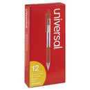 Universal™ wholesale. UNIVERSAL® Comfort Grip Retractable Ballpoint Pen, Medium 1mm, Red Ink, Clear Barrel, Dozen. HSD Wholesale: Janitorial Supplies, Breakroom Supplies, Office Supplies.