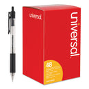 Universal™ wholesale. UNIVERSAL® Comfort Grip Retractable Ballpoint Pen, 1mm, Black Ink, Clear Barrel, 48-set. HSD Wholesale: Janitorial Supplies, Breakroom Supplies, Office Supplies.