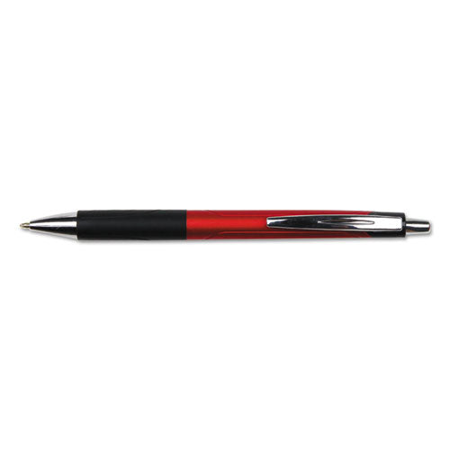 Universal™ wholesale. UNIVERSAL® Comfort Grip Retractable Ballpoint Pen, Medium 1mm, Red Ink-barrel, Dozen. HSD Wholesale: Janitorial Supplies, Breakroom Supplies, Office Supplies.