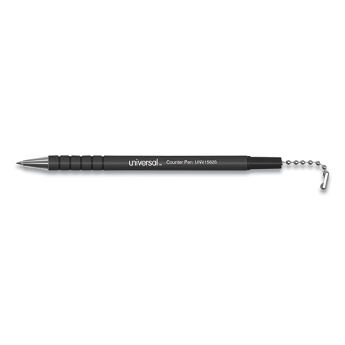 Universal™ wholesale. UNIVERSAL® Stick Ballpoint Counter Pen, Medium 1mm, Black Ink, Black Barrel. HSD Wholesale: Janitorial Supplies, Breakroom Supplies, Office Supplies.