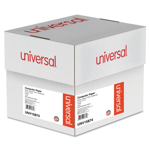 Universal® wholesale. UNIVERSAL® Printout Paper, 4-part, 15lb, 9.5 X 11, White-canary-pink-buff, 900-carton. HSD Wholesale: Janitorial Supplies, Breakroom Supplies, Office Supplies.