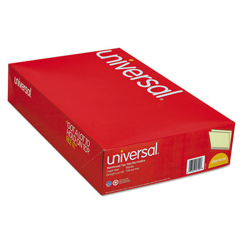 Universal® wholesale. UNIVERSAL® Double-ply Top Tab Manila File Folders, Straight Tab, Legal Size, 100-box. HSD Wholesale: Janitorial Supplies, Breakroom Supplies, Office Supplies.