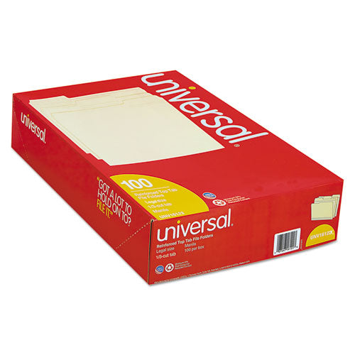 Universal® wholesale. UNIVERSAL® Double-ply Top Tab Manila File Folders, 1-3-cut Tabs, Legal Size, 100-box. HSD Wholesale: Janitorial Supplies, Breakroom Supplies, Office Supplies.