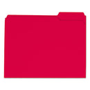 Universal® wholesale. UNIVERSAL® Reinforced Top-tab File Folders, 1-3-cut Tabs, Letter Size, Red, 100-box. HSD Wholesale: Janitorial Supplies, Breakroom Supplies, Office Supplies.