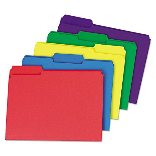 Universal® wholesale. UNIVERSAL® Deluxe Heavyweight File Folders, 1-3-cut Tabs, Letter Size, Assorted, 50-box. HSD Wholesale: Janitorial Supplies, Breakroom Supplies, Office Supplies.