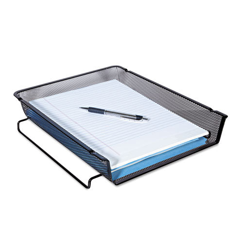 Universal® wholesale. UNIVERSAL® Deluxe Mesh Stackable Front Load Tray, 1 Section, Letter Size Files, 11.25" X 13" X 2.75", Black. HSD Wholesale: Janitorial Supplies, Breakroom Supplies, Office Supplies.