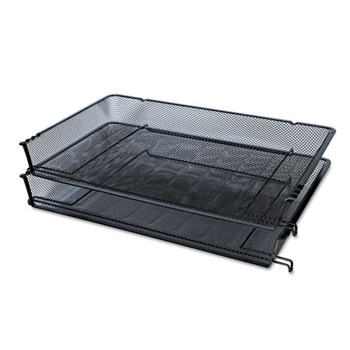 Universal® wholesale. UNIVERSAL® Deluxe Mesh Stacking Side Load Tray, 1 Section, Legal Size Files, 17" X 10.88" X 2.5", Black. HSD Wholesale: Janitorial Supplies, Breakroom Supplies, Office Supplies.