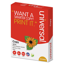 Load image into Gallery viewer, Universal® wholesale. UNIVERSAL 30% Recycled Copy Paper, 92 Bright, 20 Lb, 8.5 X 11, White, 500 Sheets-ream, 10 Reams-carton. HSD Wholesale: Janitorial Supplies, Breakroom Supplies, Office Supplies.