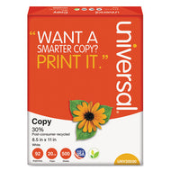 Universal® wholesale. UNIVERSAL 30% Recycled Copy Paper, 92 Bright, 20 Lb, 8.5 X 11, White, 500 Sheets-ream, 10 Reams-carton. HSD Wholesale: Janitorial Supplies, Breakroom Supplies, Office Supplies.