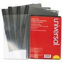 Universal® wholesale. UNIVERSAL® Plastic Report Cover W-clip, Letter, Holds 30 Pages, Clear-black, 5-pk. HSD Wholesale: Janitorial Supplies, Breakroom Supplies, Office Supplies.