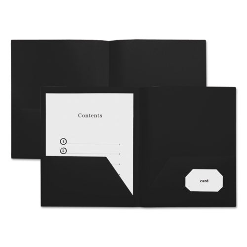 Universal® wholesale. UNIVERSAL® Two-pocket Plastic Folders, 11 X 8 1-2, Black, 10-pack. HSD Wholesale: Janitorial Supplies, Breakroom Supplies, Office Supplies.