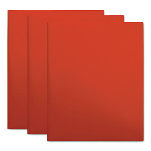 Universal® wholesale. UNIVERSAL® Two-pocket Plastic Folders, 11 X 8 1-2, Red, 10-pack. HSD Wholesale: Janitorial Supplies, Breakroom Supplies, Office Supplies.