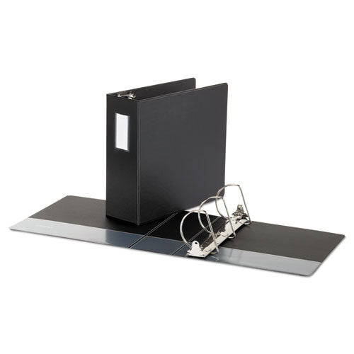 Universal® wholesale. UNIVERSAL Deluxe Non-view D-ring Binder With Label Holder, 3 Rings, 4" Capacity, 11 X 8.5, Black. HSD Wholesale: Janitorial Supplies, Breakroom Supplies, Office Supplies.