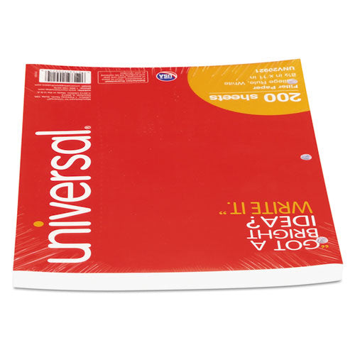 Universal® wholesale. UNIVERSAL® Filler Paper, 3-hole, 8.5 X 11, Medium-college Rule, 200-pack. HSD Wholesale: Janitorial Supplies, Breakroom Supplies, Office Supplies.
