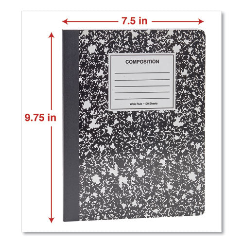 Universal® wholesale. UNIVERSAL® Composition Book, Wide-legal Rule, Black Marble Cover, 9.75 X 7.5, 100 Sheets, 6-pack. HSD Wholesale: Janitorial Supplies, Breakroom Supplies, Office Supplies.