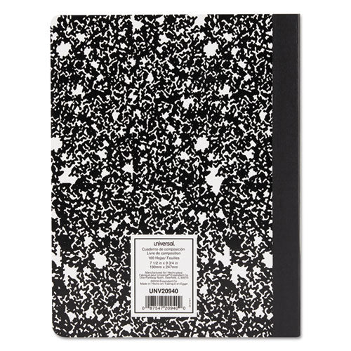 Universal® wholesale. UNIVERSAL® Composition Book, Medium-college Rule, Black Marble Cover, 9.75 X 7.5, 100 Sheets. HSD Wholesale: Janitorial Supplies, Breakroom Supplies, Office Supplies.