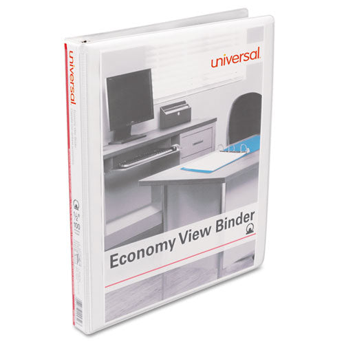 Universal® wholesale. UNIVERSAL® Economy Round Ring View Binder, 3 Rings, 0.5" Capacity, 11 X 8.5, White. HSD Wholesale: Janitorial Supplies, Breakroom Supplies, Office Supplies.