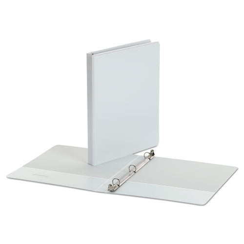 Universal® wholesale. UNIVERSAL® Economy Round Ring View Binder, 3 Rings, 0.5" Capacity, 11 X 8.5, White. HSD Wholesale: Janitorial Supplies, Breakroom Supplies, Office Supplies.
