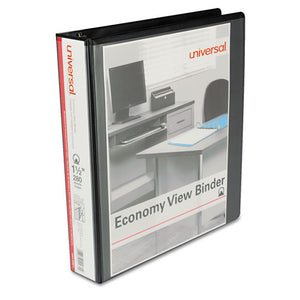 Universal® wholesale. UNIVERSAL® Economy Round Ring View Binder, 3 Rings, 1.5" Capacity, 11 X 8.5, Black. HSD Wholesale: Janitorial Supplies, Breakroom Supplies, Office Supplies.