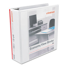 Load image into Gallery viewer, Universal® wholesale. UNIVERSAL® Economy Round Ring View Binder, 3 Rings, 3&quot; Capacity, 11 X 8.5, White. HSD Wholesale: Janitorial Supplies, Breakroom Supplies, Office Supplies.