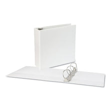 Load image into Gallery viewer, Universal® wholesale. UNIVERSAL® Slant-ring View Binder, 3 Rings, 4&quot; Capacity, 11 X 8.5, White. HSD Wholesale: Janitorial Supplies, Breakroom Supplies, Office Supplies.