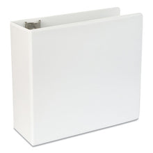 Load image into Gallery viewer, Universal® wholesale. UNIVERSAL® Slant-ring View Binder, 3 Rings, 5&quot; Capacity, 11 X 8.5, White. HSD Wholesale: Janitorial Supplies, Breakroom Supplies, Office Supplies.