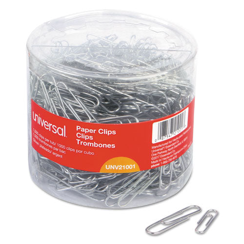 Universal® wholesale. UNIVERSAL® Plastic-coated Paper Clips, Assorted Sizes, Silver, 1,000-pack. HSD Wholesale: Janitorial Supplies, Breakroom Supplies, Office Supplies.