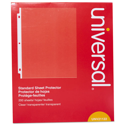 Universal® wholesale. UNIVERSAL® Standard Sheet Protector, Standard, 8 1-2 X 11, Clear, 200-box. HSD Wholesale: Janitorial Supplies, Breakroom Supplies, Office Supplies.