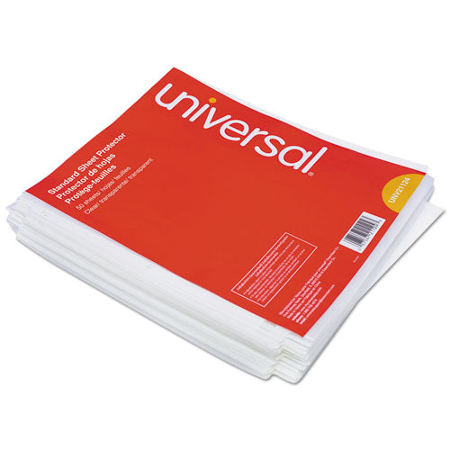 Universal® wholesale. UNIVERSAL® Top-load Poly Sheet Protectors, Standard Gauge, Letter, Clear, 50-pack. HSD Wholesale: Janitorial Supplies, Breakroom Supplies, Office Supplies.