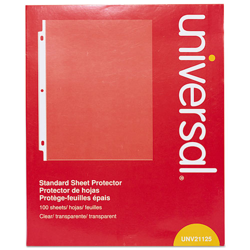 Universal® wholesale. UNIVERSAL® Top-load Poly Sheet Protectors, Standard, Letter, Clear, 100-box. HSD Wholesale: Janitorial Supplies, Breakroom Supplies, Office Supplies.