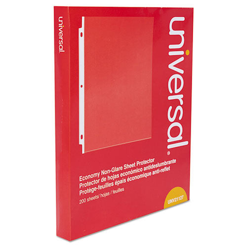 Universal® wholesale. UNIVERSAL® Top-load Poly Sheet Protectors, Nonglare, Economy, Letter, 200-box. HSD Wholesale: Janitorial Supplies, Breakroom Supplies, Office Supplies.