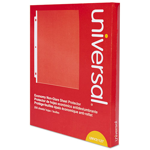 Universal® wholesale. UNIVERSAL® Top-load Poly Sheet Protectors, Nonglare, Economy, Letter, 200-box. HSD Wholesale: Janitorial Supplies, Breakroom Supplies, Office Supplies.