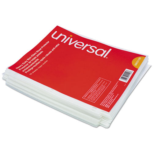 Universal® wholesale. UNIVERSAL® Top-load Poly Sheet Protectors, Heavy Gauge, Nonglare, Clear 50-pack. HSD Wholesale: Janitorial Supplies, Breakroom Supplies, Office Supplies.