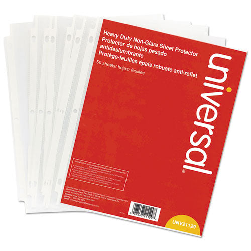 Universal® wholesale. UNIVERSAL® Top-load Poly Sheet Protectors, Heavy Gauge, Nonglare, Clear 50-pack. HSD Wholesale: Janitorial Supplies, Breakroom Supplies, Office Supplies.